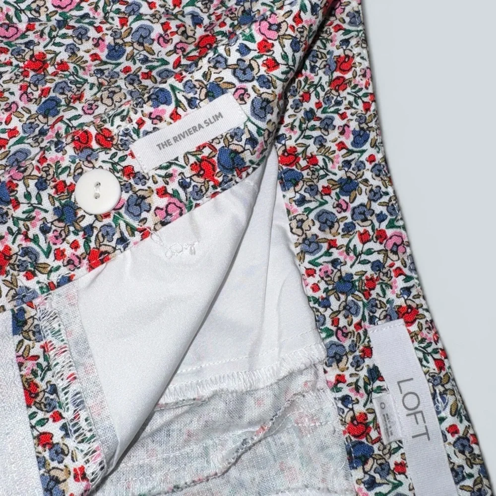 LOFT Riviera Slim Ankle Pants – Floral - Picture 5 of 8